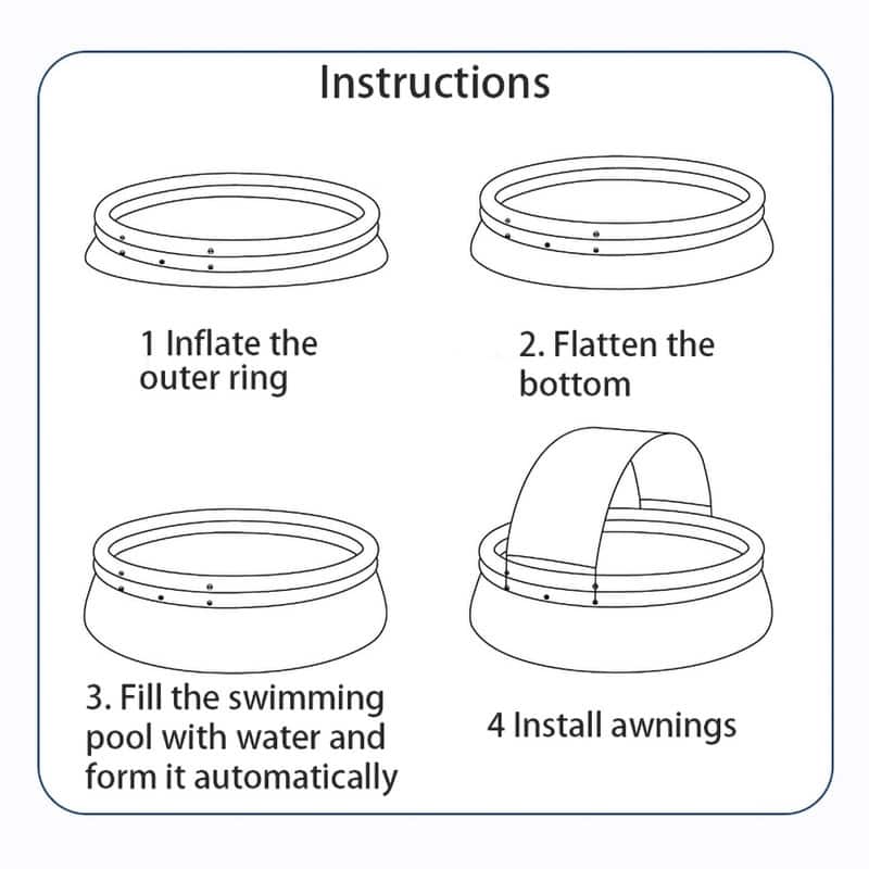 12ft x 30in Outdoor Inflatable Family Swimming Pool