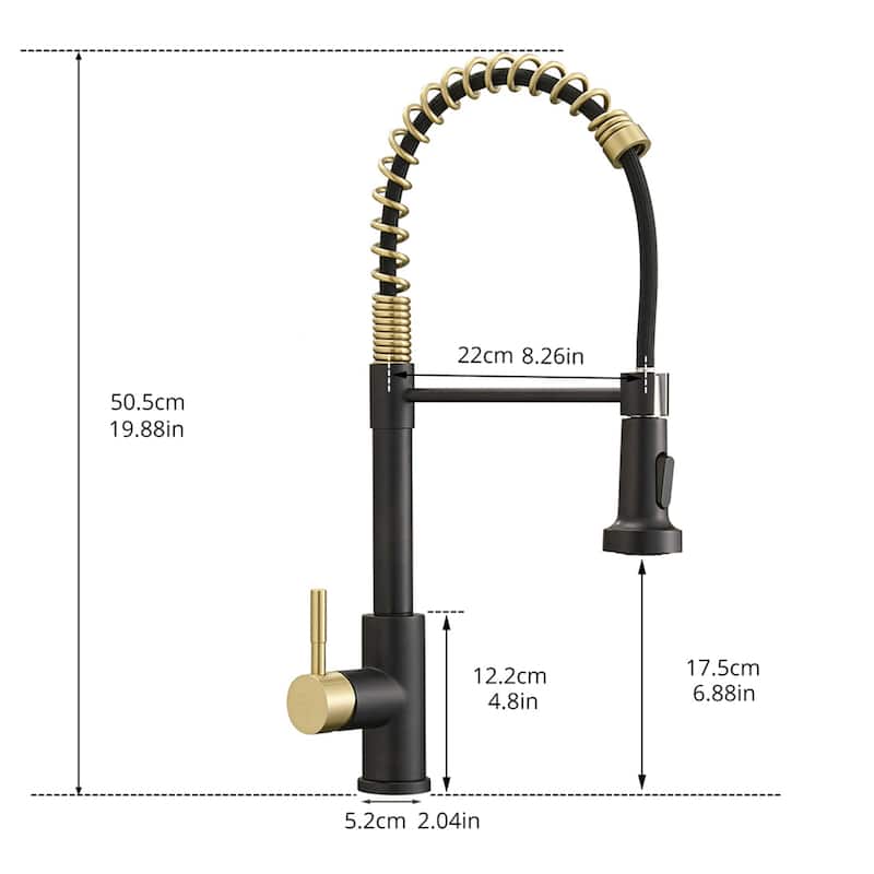 Single Hole Single Handle Pull Down Kitchen Faucet with Sprayer