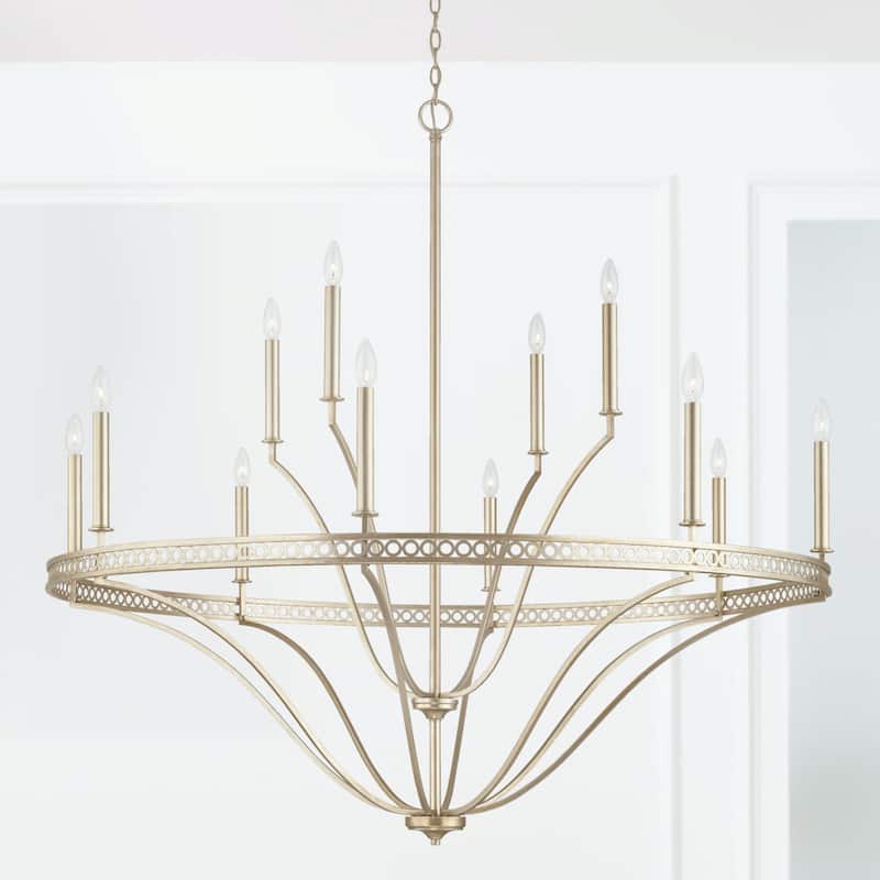 Isabella 52" 12-light Winter Gold Grand Chandelier