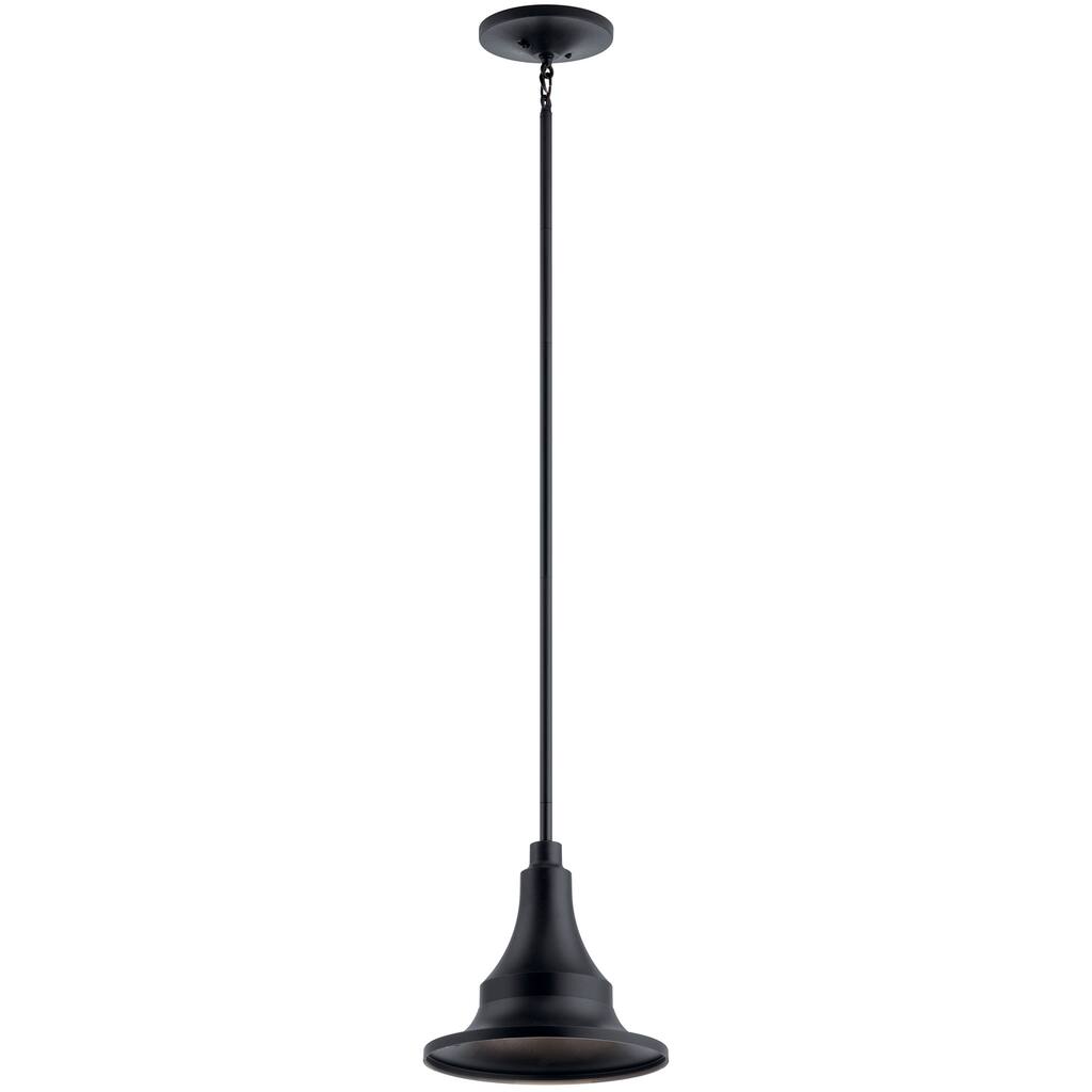 Kichler Hampshire 13.25 inch 1 Light Medium Outdoor Pendant/Semi Flush in Textured Black