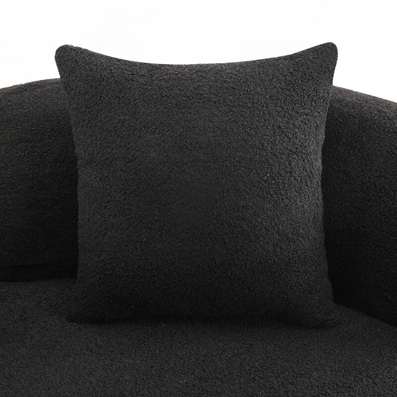 66.93 Inch Curved Loveseat Compression Sponge Sofa