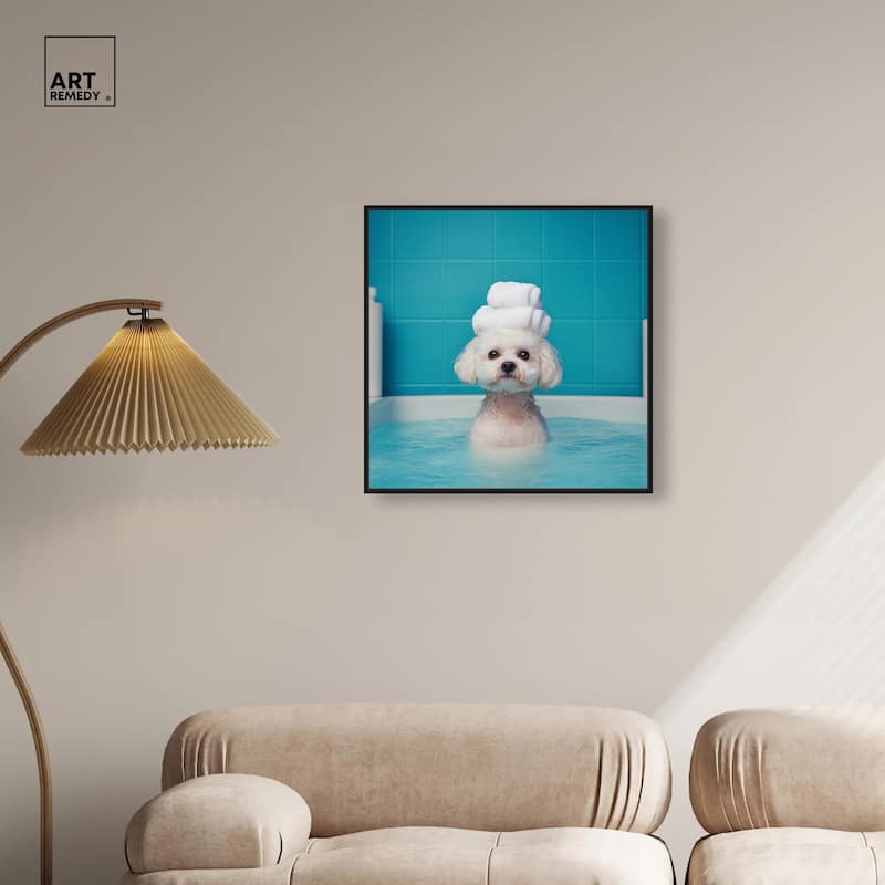 Fluff in the Tub Canvas by Art Remedy