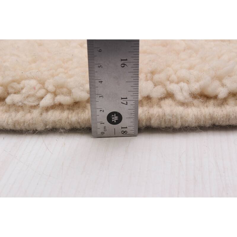 ECARPETGALLERY Hand-knotted Beni Ourain Cream Wool Rug - 6'0 x 8'3