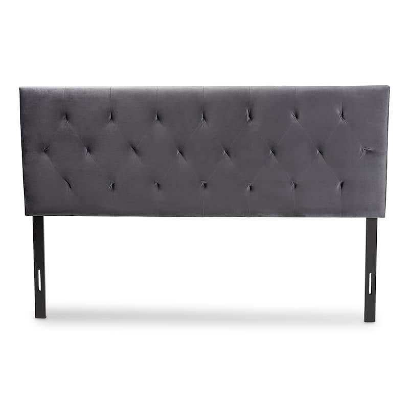 Felix Modern and Contemporary Velvet Upholstered Headboard-Grey