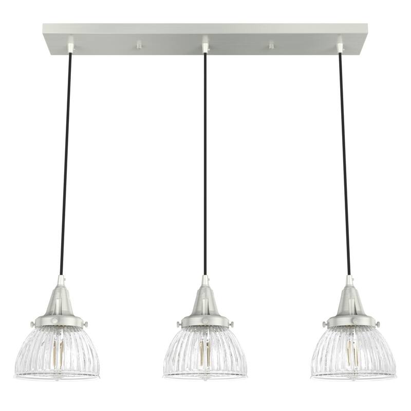 Hunter Cypress Grove 3-Light Linear Cluster Pendant - Kitchen Island, Dining Room - Industrial, Transitional, Modern