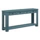 preview thumbnail 43 of 47, Merax Rustic Console Table with Storage Drawers and Bottom Shelf Dark Blue