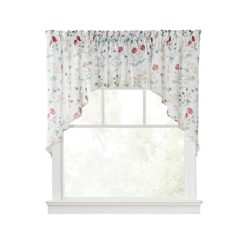 Martha Stewart Martha's Garden Print Valance, Swag, or Tier Pair Curtain Collection