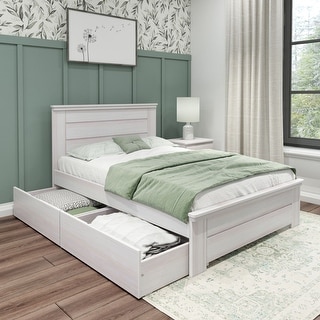 Max and Lily Farmhouse Full Bed w/ Panel Headboard and Storage Drawers