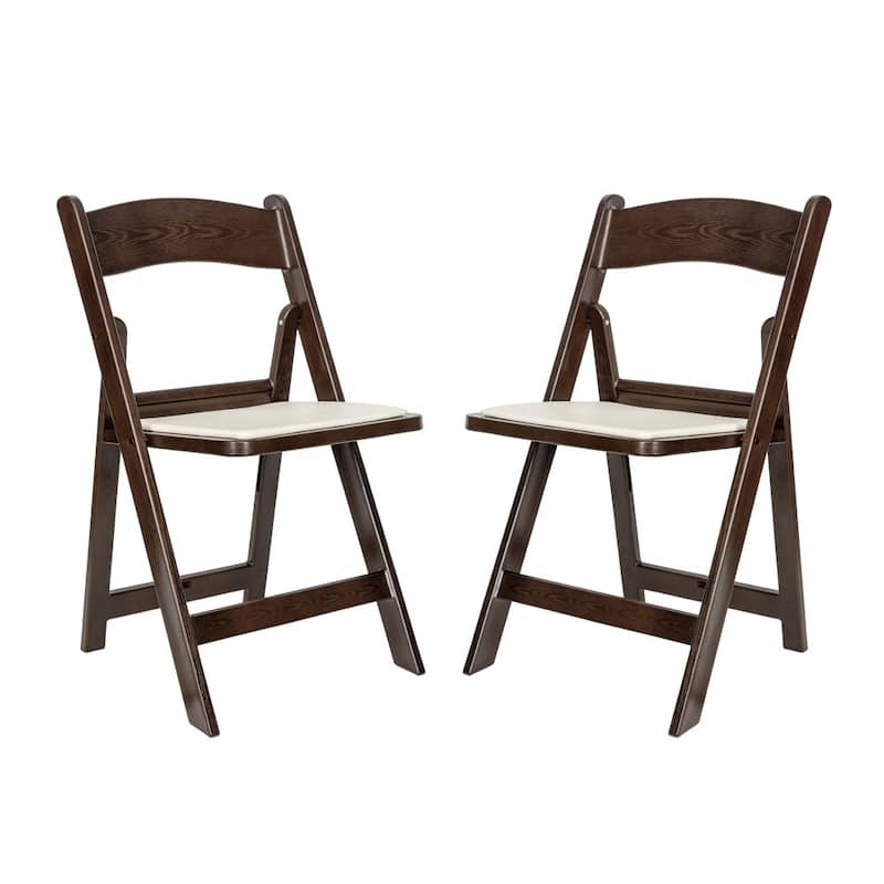 Set of 2 Folding Chairs with Padded Seats - 18"D x 17.25"W x 30.75"H
