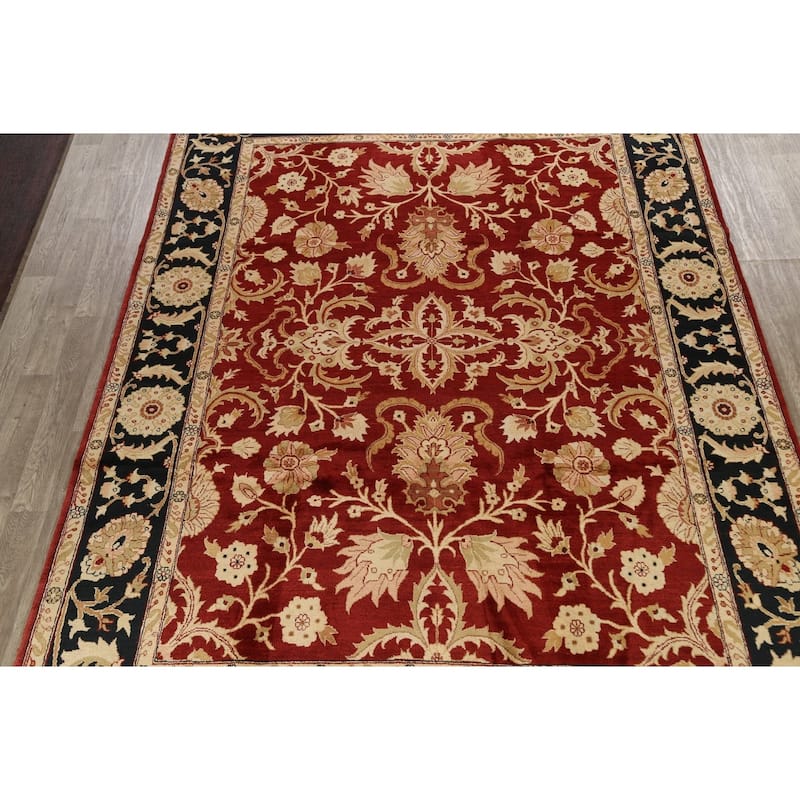 Floral Traditional Agra Oriental Area Rug Handmade Wool Carpet - 9'0" x 12'4"