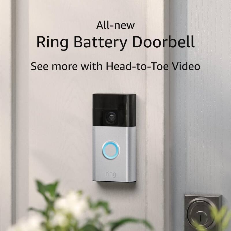 Ring Battery Doorbell - Satin Nickel - Silver - Silver