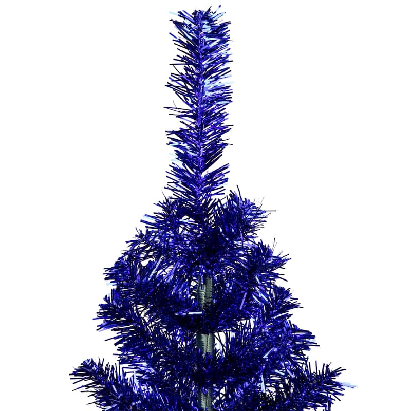 Artificial Tinsel Christmas Tree - 3' - Deep Blue - Unlit - 3 Foot