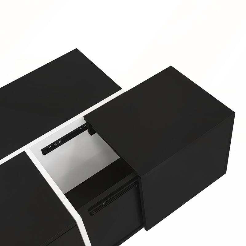 Extendable Coffee Table with High-Gloss Finish