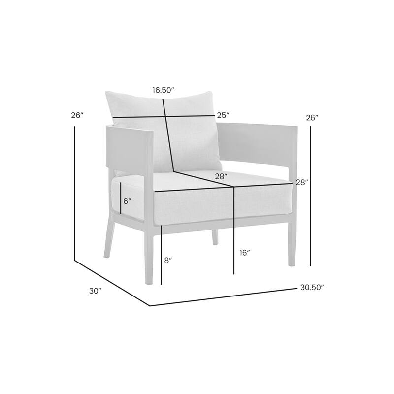 Menorca Dark Gray Aluminum Round Back Outdoor Chair with Cushions