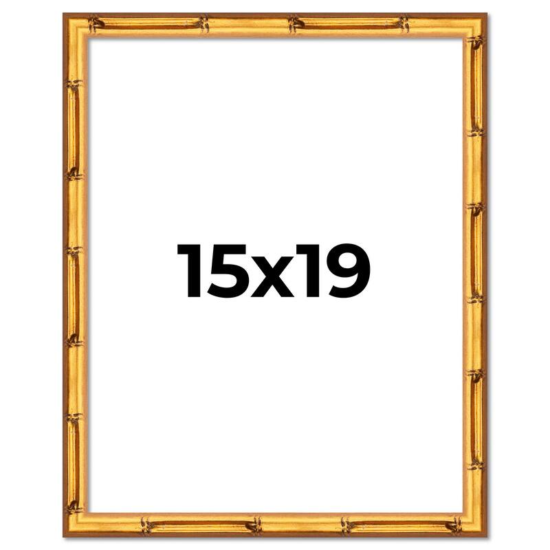 15x19 Frame Gold Bamboo Picture Frame Modern Photo Frame Includes UV Acrylic Shatter Guard Front Acid Free Foam Backing Board