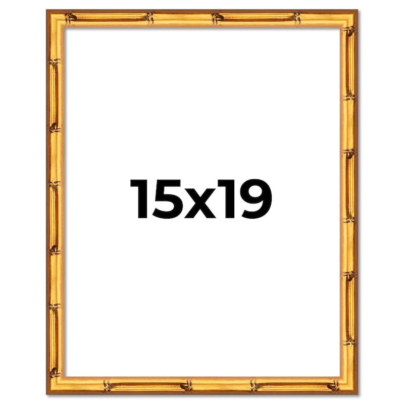 15x19 Frame Gold Bamboo Solid Wood Picture Frame | 1 Inch Moulding