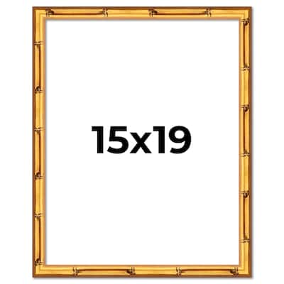 15x19 Frame Gold Bamboo Solid Wood Picture Frame | 1 Inch Moulding