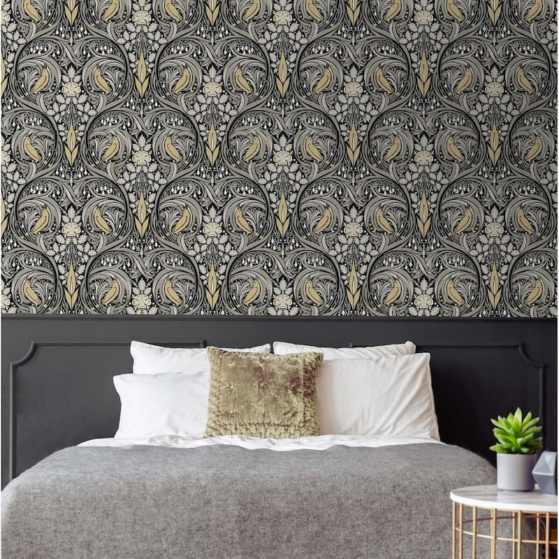 NextWall Bird Ogee Peel and Stick Wallpaper