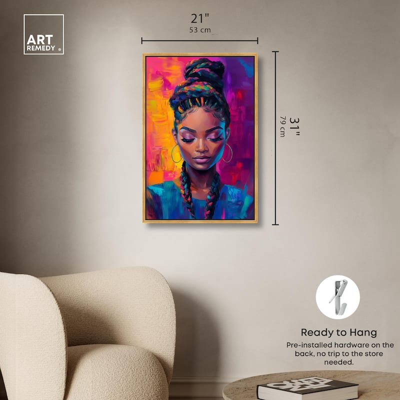 Bold Colorful Braids Canvas by Art Remedy
