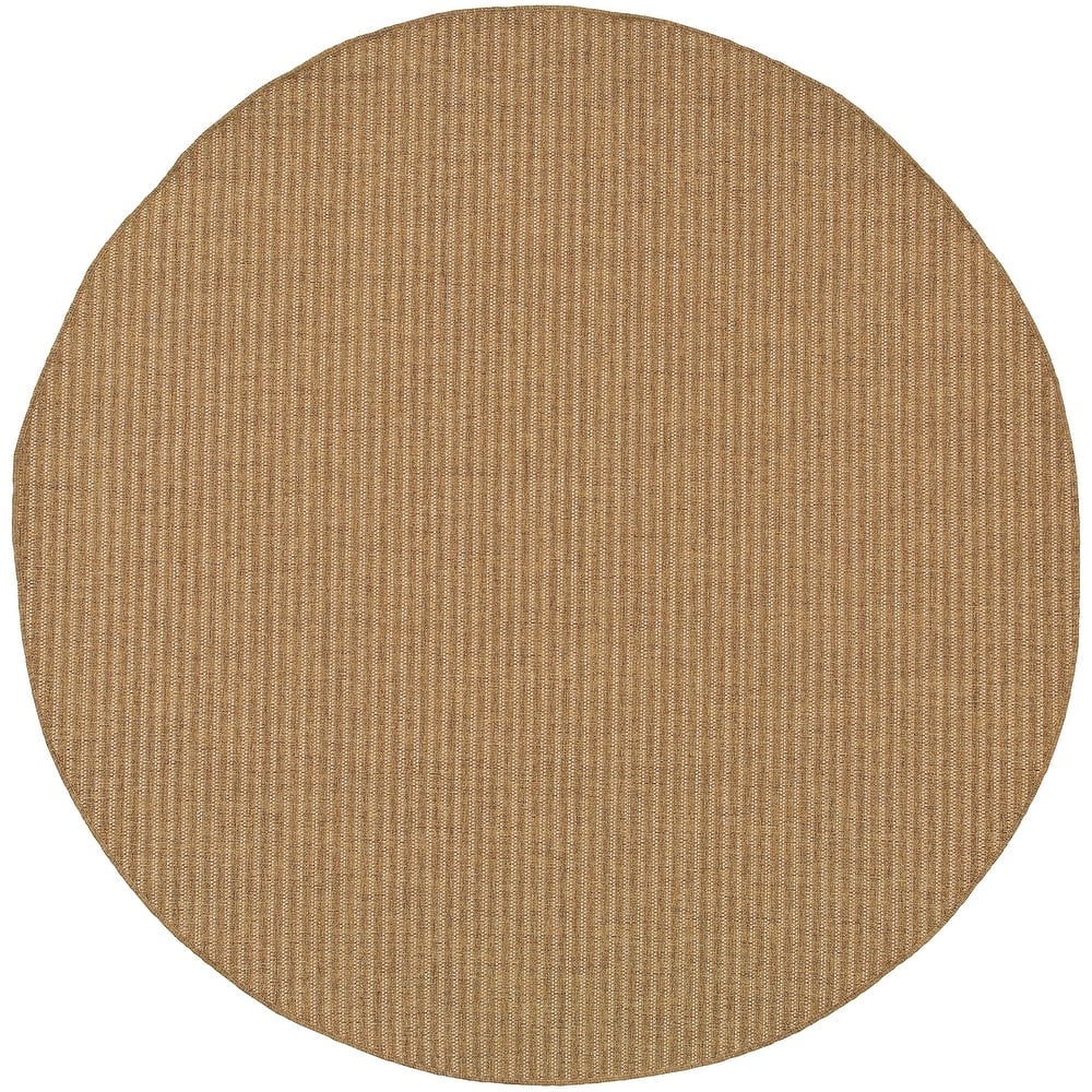 Style Haven Veranda Verticle Stripes Indoor-Outdoor Light Brown Rug