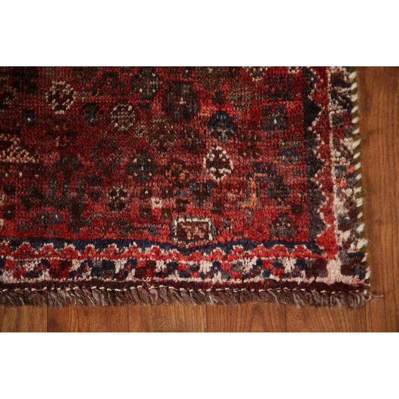 Pre-1900 Antique Qashqai Persian Area Rug Handmade Wool Carpet - 3'10"x 5'3"
