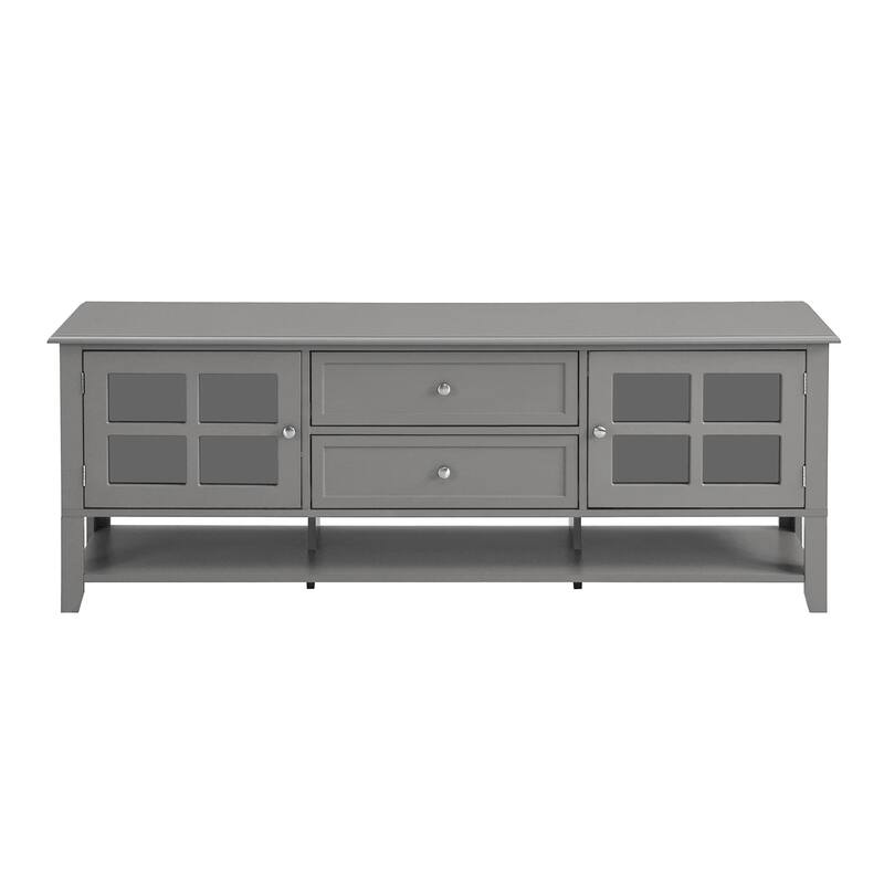 Roomfitters TV Stand for 60" TVs, Media Console with Storage Compartments, Modern Entertainment Center for Living Room, Grey