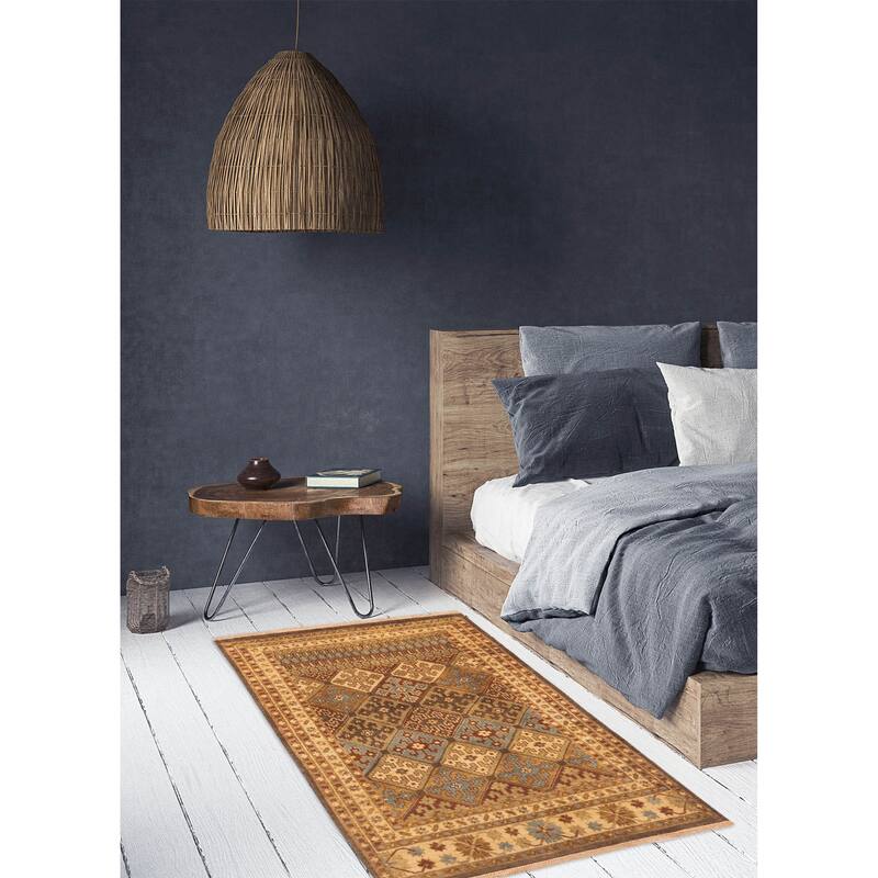 ECARPETGALLERY Hand-knotted Jamshidpour Dark Brown Wool Rug - 3'8 x 5'10