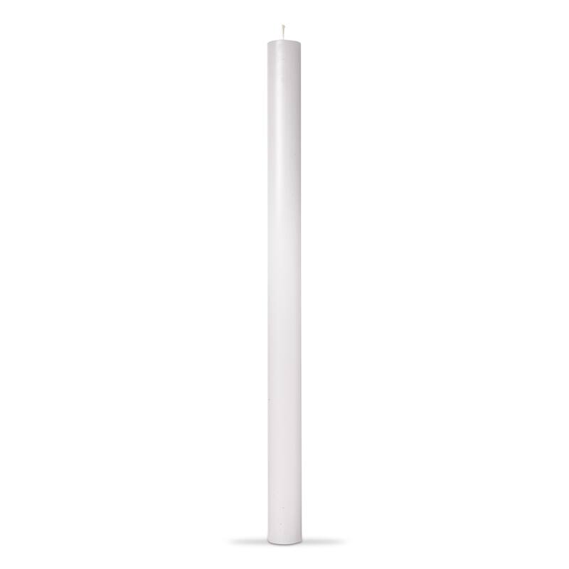 Color Studio 12" Straight Taper Unscented Smokeless Paraffin Wax Candle White, Burn Time 12 hrs. Set 12