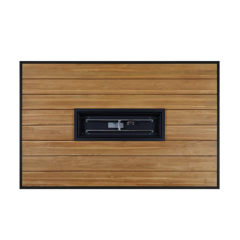 Bodhi Dining Height Fire Table in Teak by Real Flame