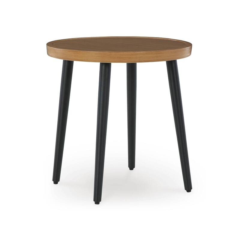 Signature Design by Ashley Horizon Hall Brown/Black Outdoor End Table - 22.13" W x 22.13" D x 22.88" H