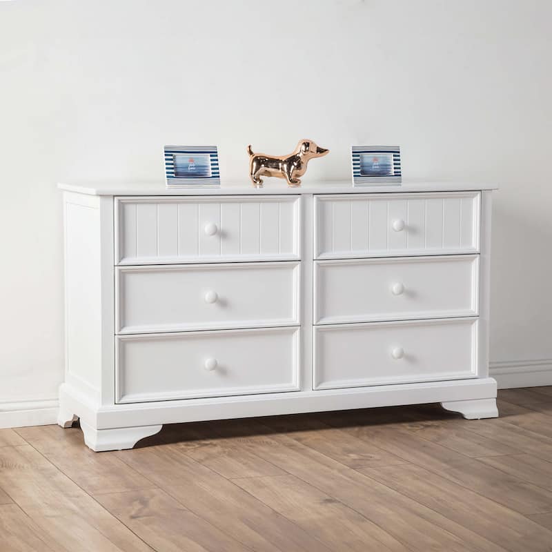 Furniture of America Gertie White Wood 6-Drawer Kids Dresser - White
