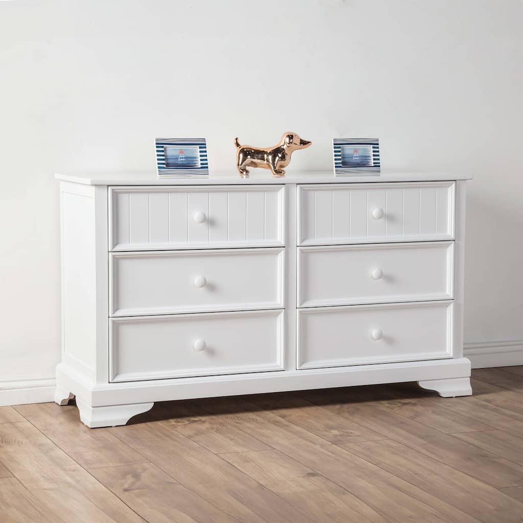 Furniture of America Gertie White Wood 6-Drawer Kids Dresser