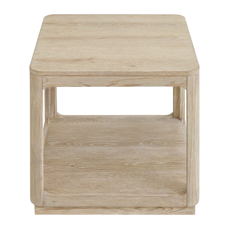 Delray Natural Wood 24-Inch End Table with Shelf
