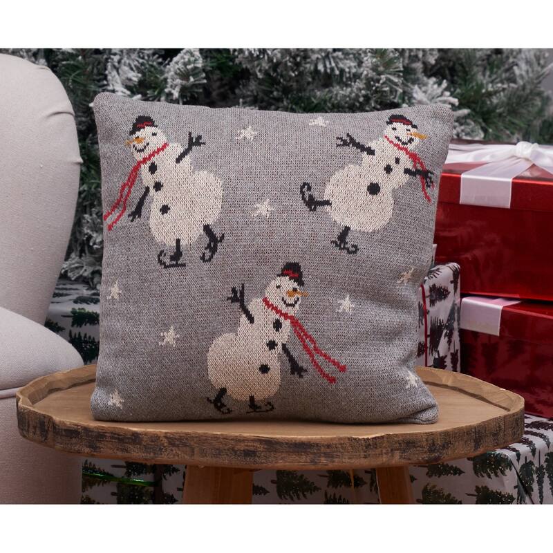 Snowman Christmas Throw Pillow, 12" x 12"