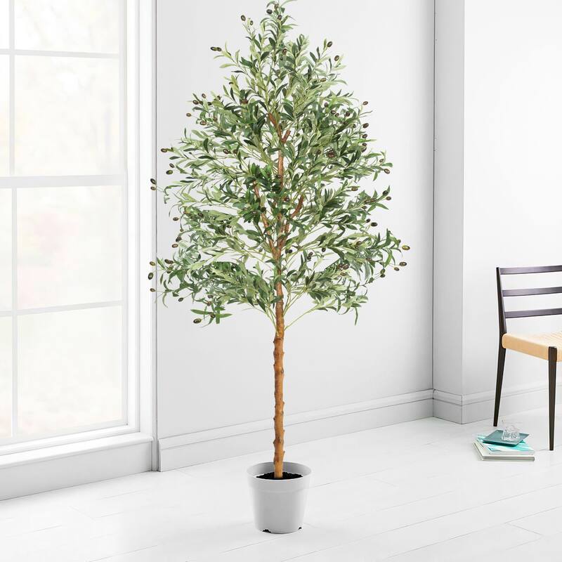 Artificial Plant Olive Tree Faux Plant for Home Decor Indoor Outdoor Office