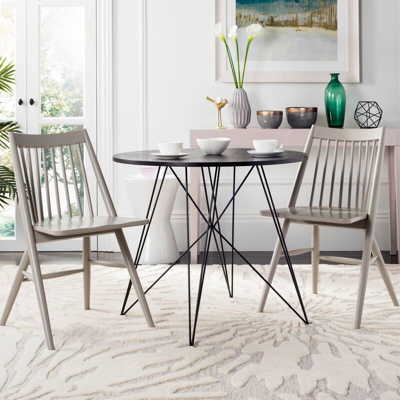 SAFAVIEH Orelia 19 Inch Black Spindle Dining Chair (Set of 2) - 21Wx22Dx34H