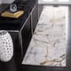 SAFAVIEH Amelia Fietje Modern Abstract Distressed Rug - 2' x 8' Runner - Grey/Gold