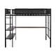 preview thumbnail 6 of 13, Metal Full Size Loft Bed with Wood Slat,Built-in Desk,2-tier Shelves