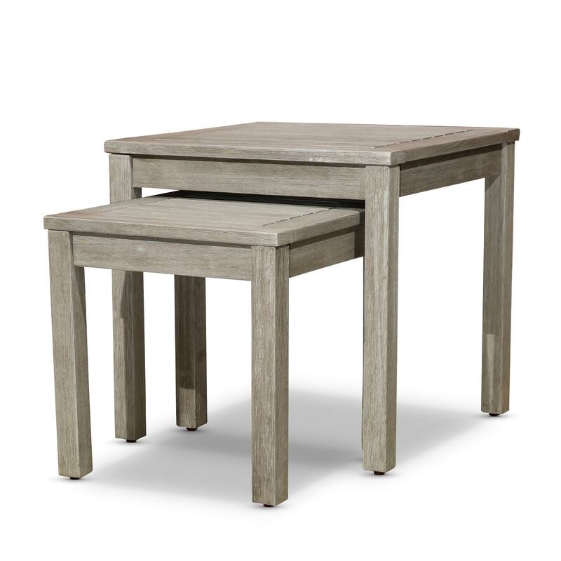 DTY Outdoor Living Longs Peak 2-Piece Eucalyptus Nesting Table Set, Natural Oil