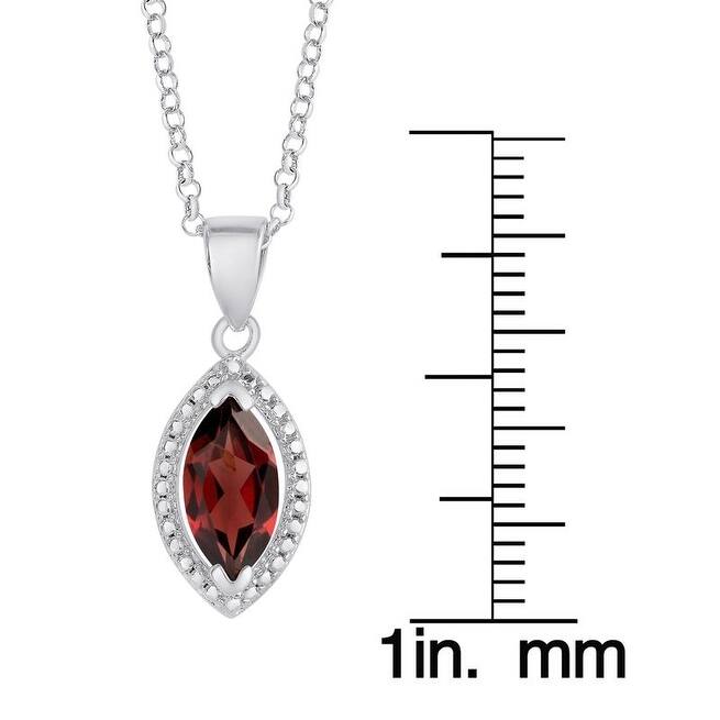 Victoria Townsend .925 Sterling Silver Garnet Marquise Pendant.