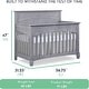 preview thumbnail 3 of 8, Evolur Santa Fe Storm Grey 5-in-1 Convertible Crib