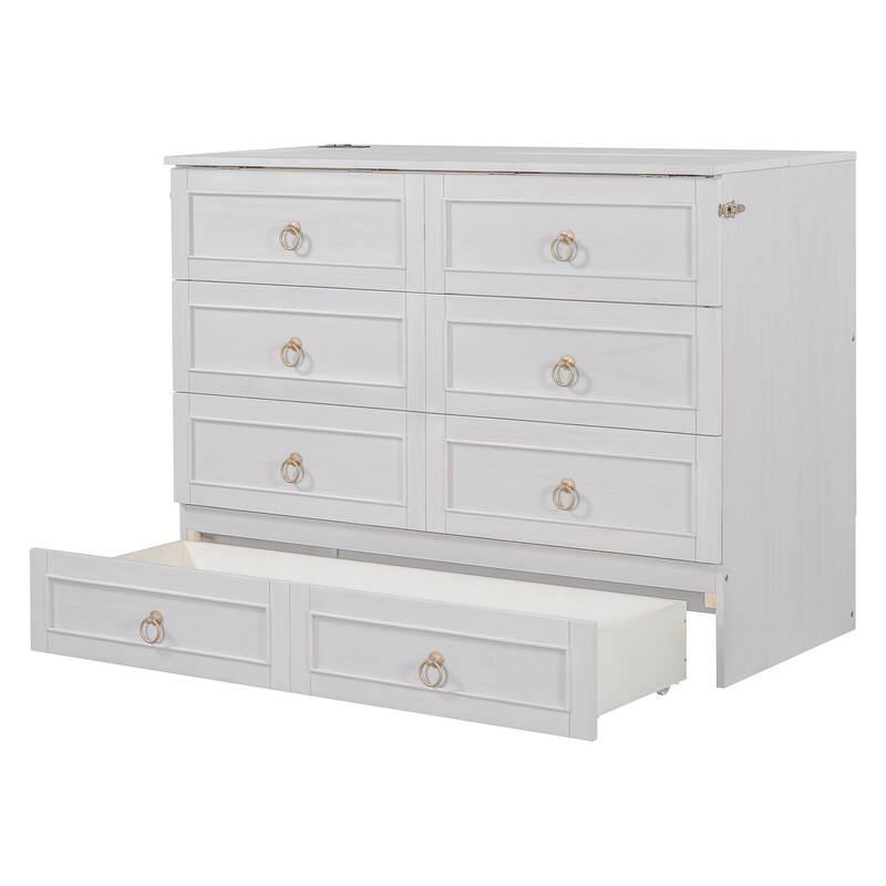 Murphy Bed with Versatile Storage & Large Drawers