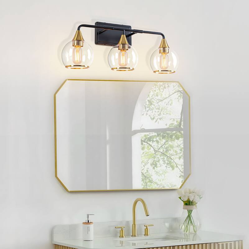 Starsky 3/4 Lights Modern Vanity Light Clear Globe Glass Shades