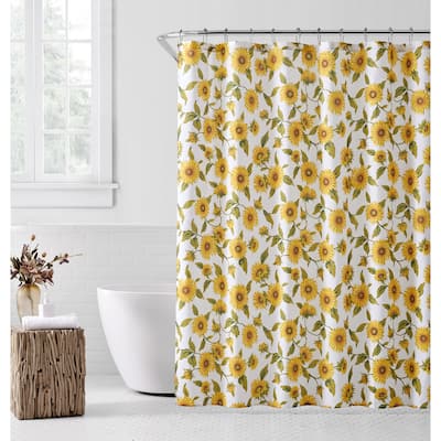 Sunflower Design Long Shower Curtain