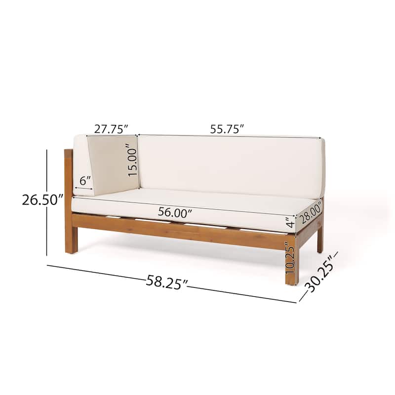 Brava Acacia Wood Sectional Sofa Set by Christopher Knight Home