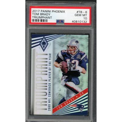 Tom Brady 2017 Panini Phoenix Triumphant Football Card #TB-6 Graded PSA 10 GEM MINT - 8'6" x 11'6"