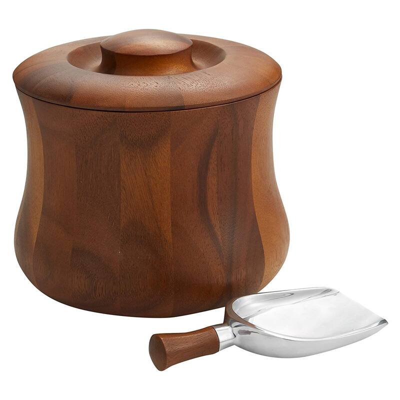 Nambe Nara Ice Bucket with Scoop - 8.5 inch