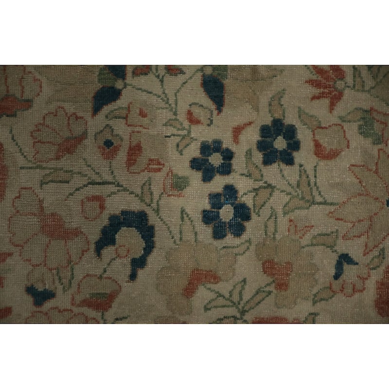 Hand Knotted Oriental 100% Wool Carpet Traditional Floral Beige & Ivories Ziegler Area Rug - 13' 6'' X 10' 0''