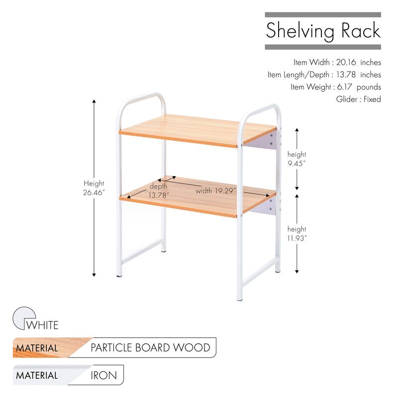 Porthos Home Alina Corner Shelf For Kitchen And Bathroom, Wood, Iron