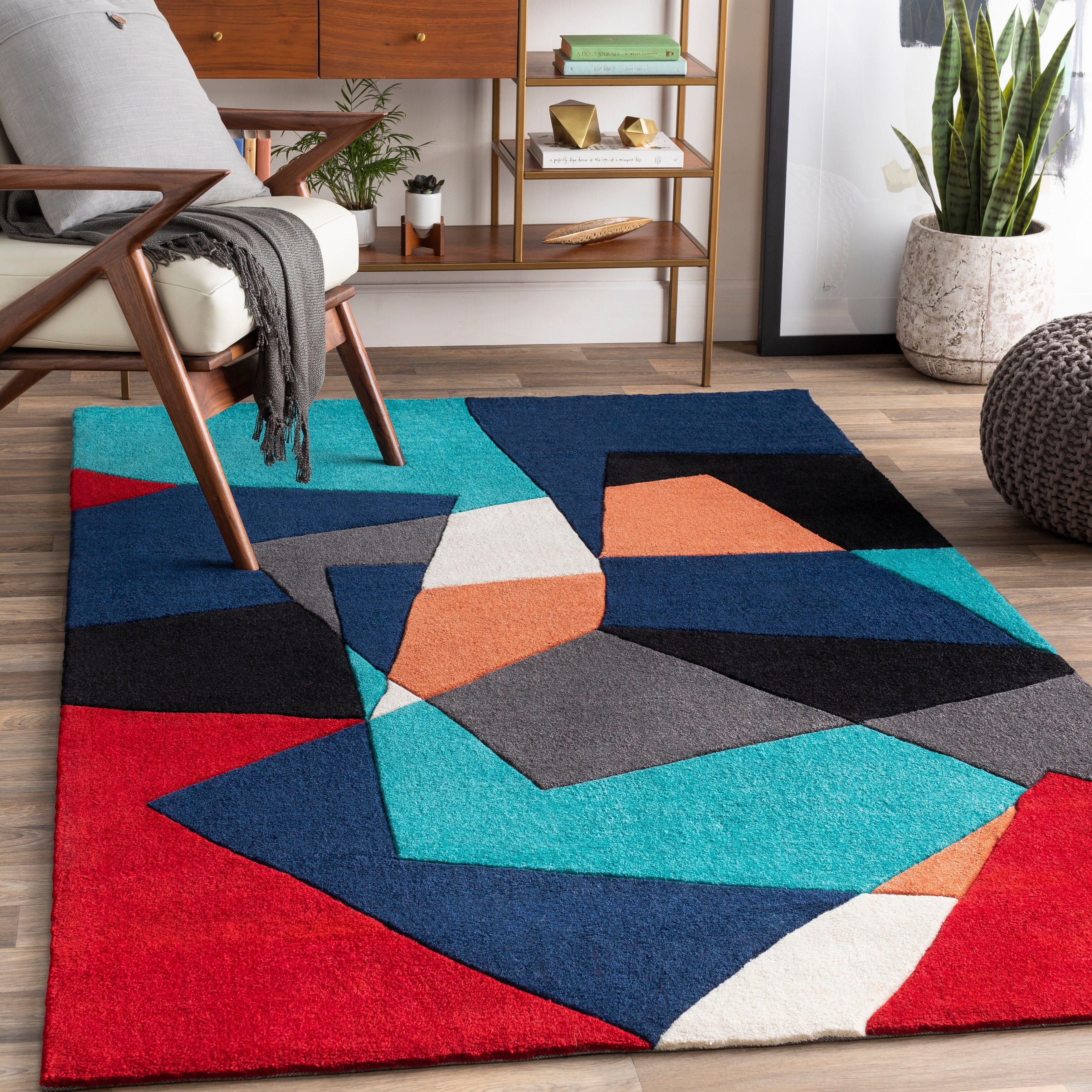 Shop Hand Tufted Abstract Geometric Contemporary Accent Area Rug